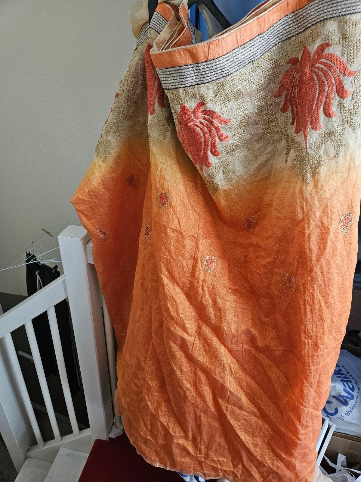 prachtige sari, Ophalen of Verzenden, Zo goed als nieuw, Maat 46/48 (XL) of groter, Overige typen