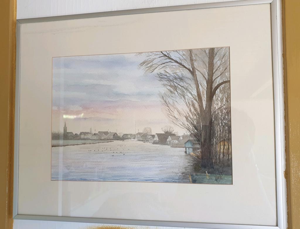 Acryl schilderij van de Boorne te Jirnsum ongedateert,, Antiek en Kunst, Ophalen of Verzenden