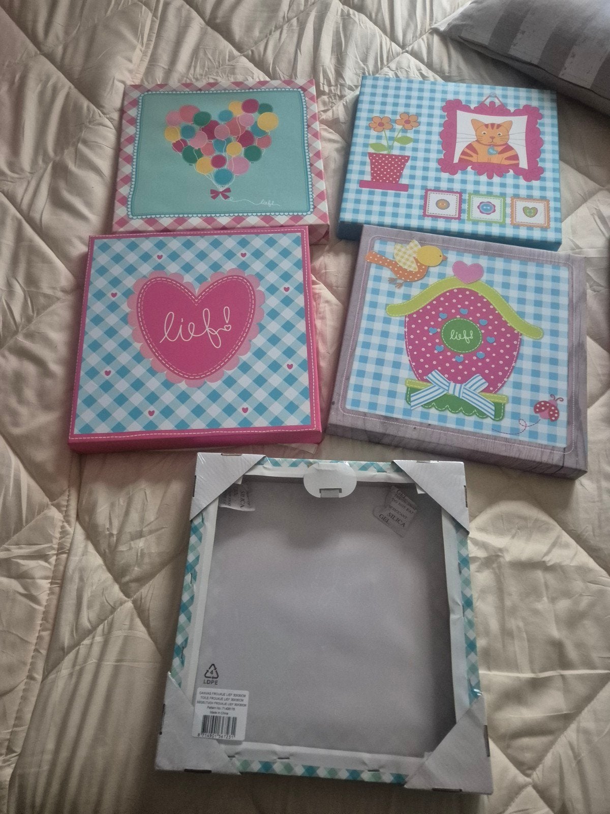 5 Lief! Schilderijen, Ophalen, Minder dan 50 cm, Nieuw, Schilderij