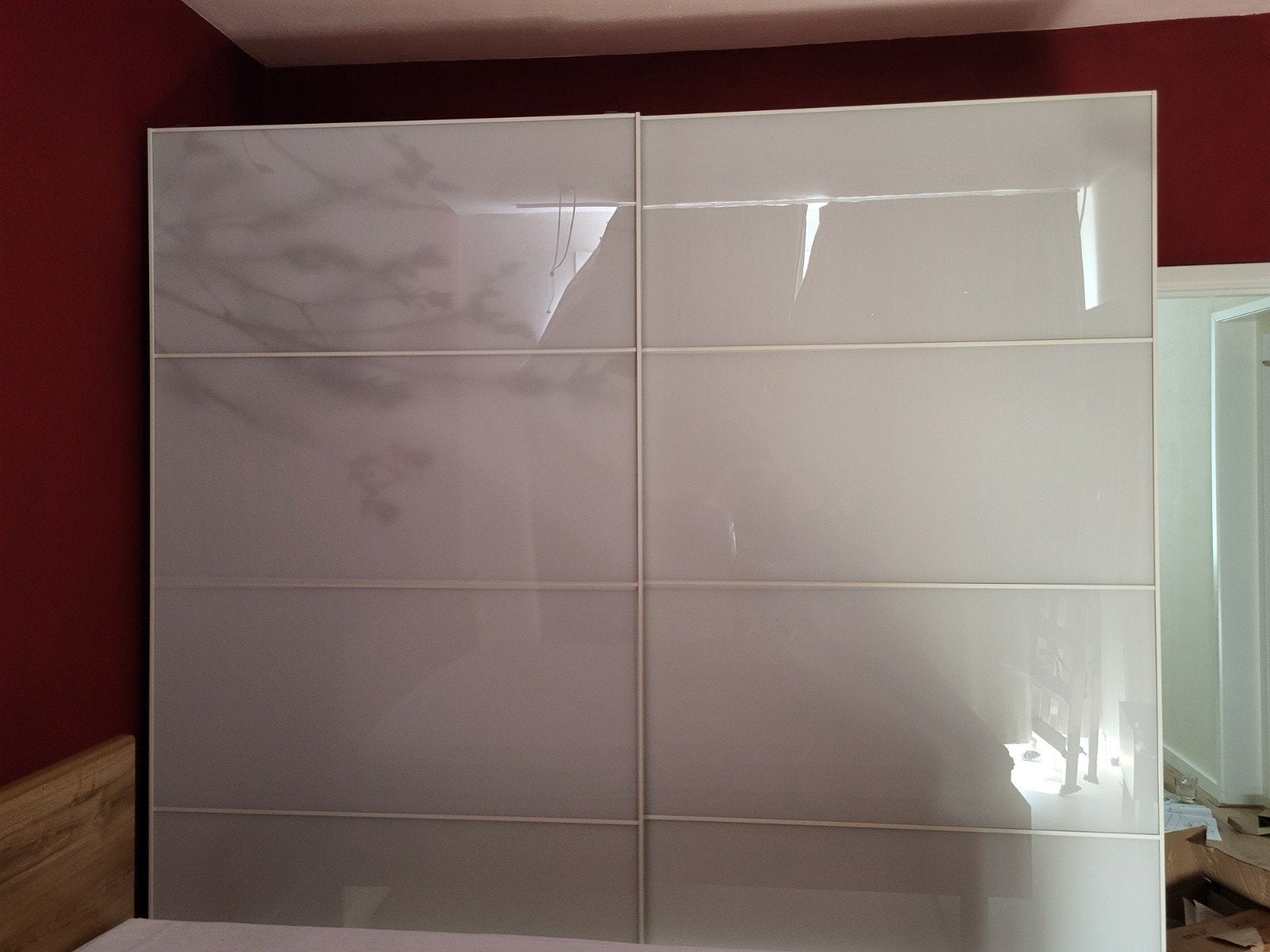 IKEA pax kast schuifdeuren, wit glas, Doe-het-zelf en Verbouw, Glas en Ramen, Ophalen, Gebruikt, 160 cm of meer, Glasplaat