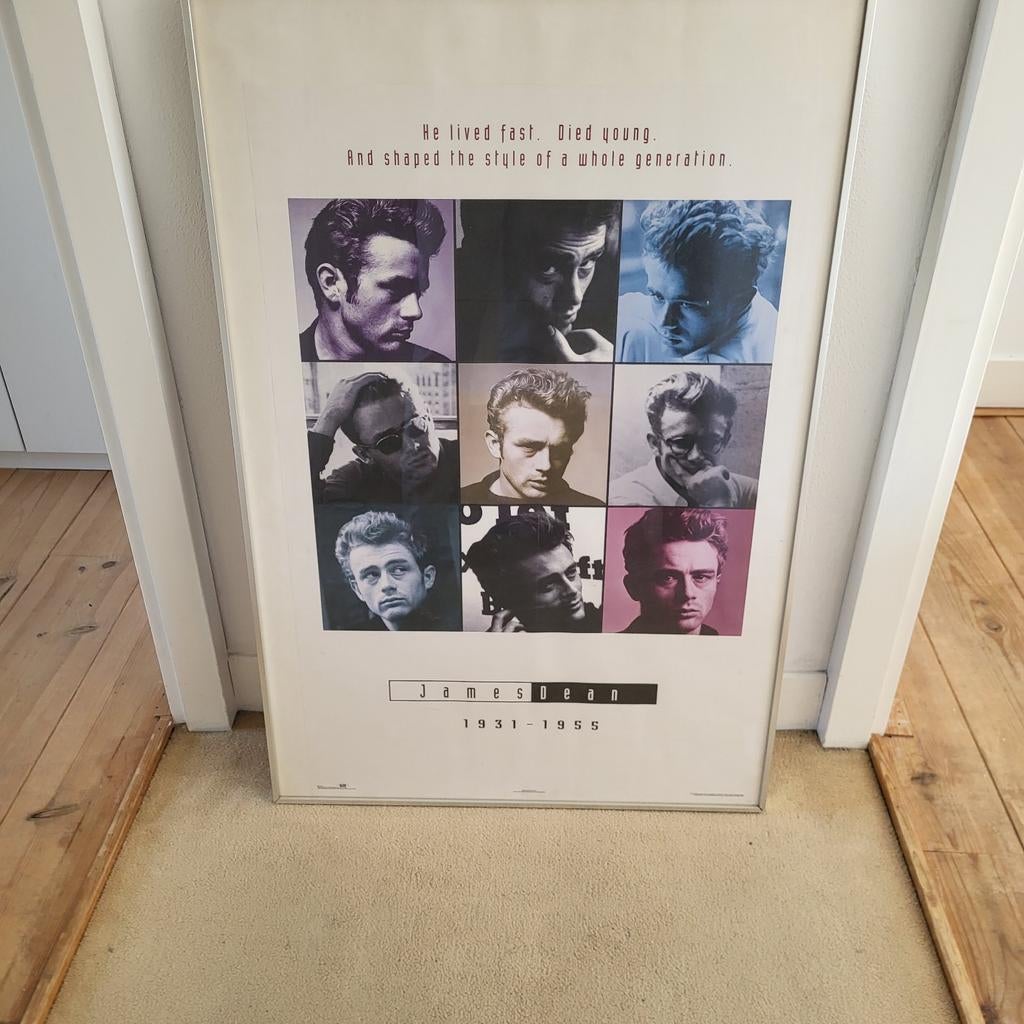 James Dean Poster, Met lijst, Ophalen of Verzenden, A1 t/m A3, Film en Tv