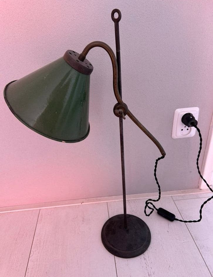 Antieke tafellamp mont et baisse art deco zie info, Antiek en Kunst, Ophalen