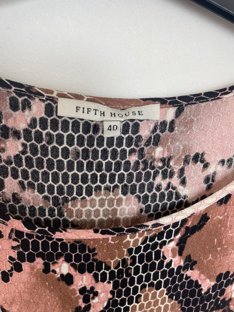 Fifth House jurk maat 40 recht chiffon slangenprint roze, Maat 38/40 (M), Ophalen of Verzenden, Zo goed als nieuw, N-Brands Online B.V.