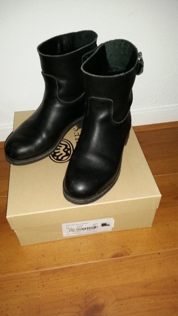 Schoenen: Mooie leren laarsjes van Shabbies Amsterdam. Mt 37, Ophalen, Shabbies Amsterdam, Zwart, Zo goed als nieuw