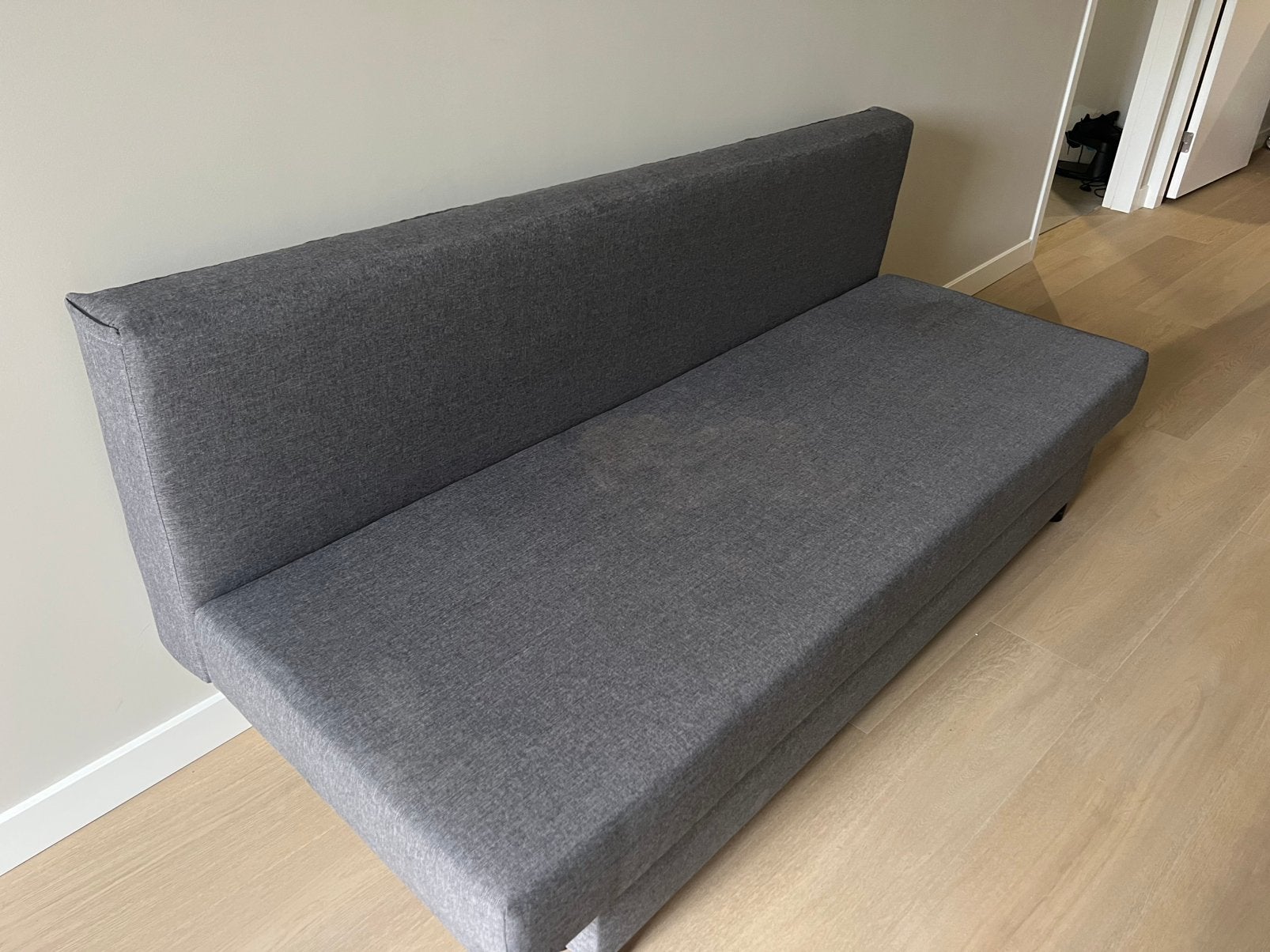 Slaapbank ikea grijs, Huis en Inrichting, Slaapkamer | Slaapbanken, Ophalen, Gebruikt, Tweepersoons, 140 cm