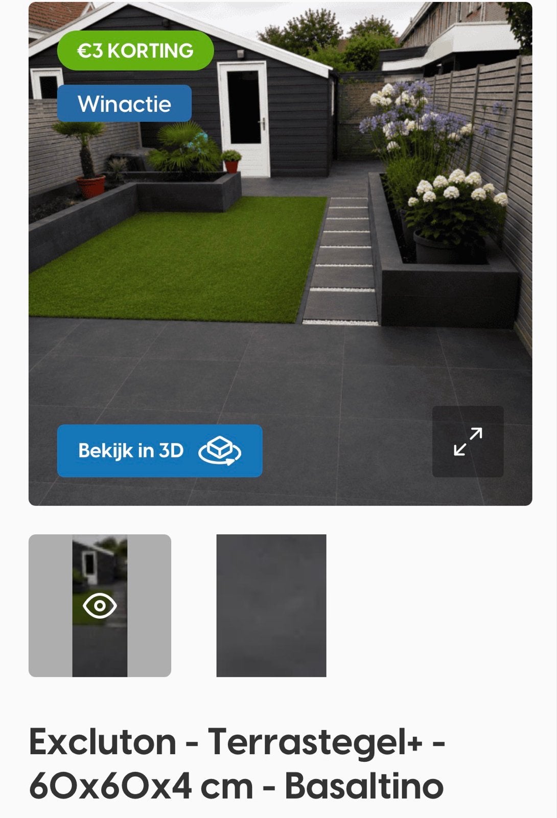 10m2 Excluton Basaltino terrastegels - Nieuw!, Nieuw, Ophalen of Verzenden, 10 m² of meer, Vloertegels