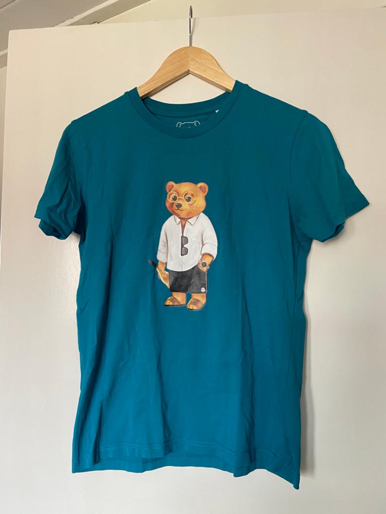 Baron Filou T-shirt met beerprint - Maat XS, Blauw, Ophalen of Verzenden, Zo goed als nieuw, Korte mouw