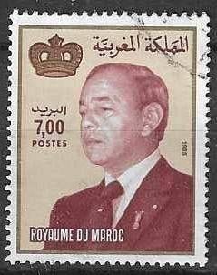 Marokko 1987 - Yvert 1024 - Koning Hassan II - 7 d. (ST), Postzegels en Munten, Verzenden, Marokko, Gestempeld