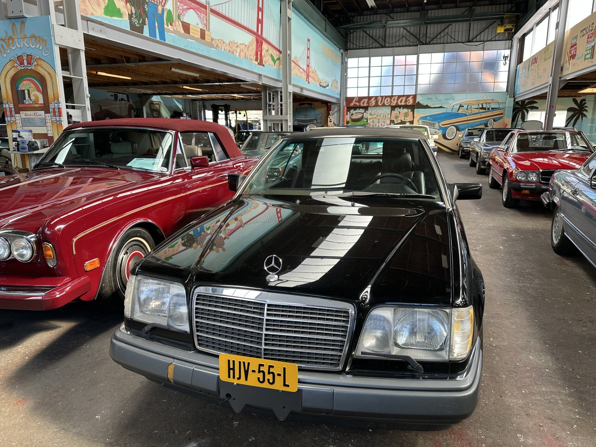 Mercedes-Benz E32O (bj 1994, automaat), Auto's, Automaat, Zwart, Cabriolet, 4 stoelen
