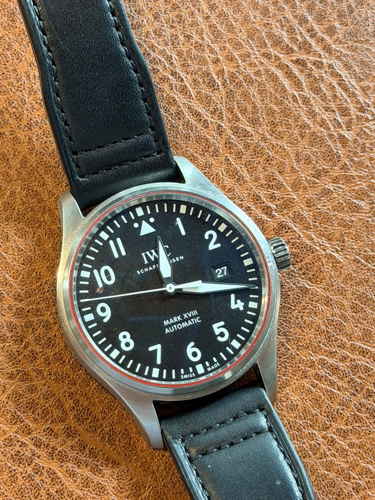 IWC Mark XVIII (referentie IW327001), in zéer goede staat, Leer, Staal, Polshorloge, Zo goed als nieuw