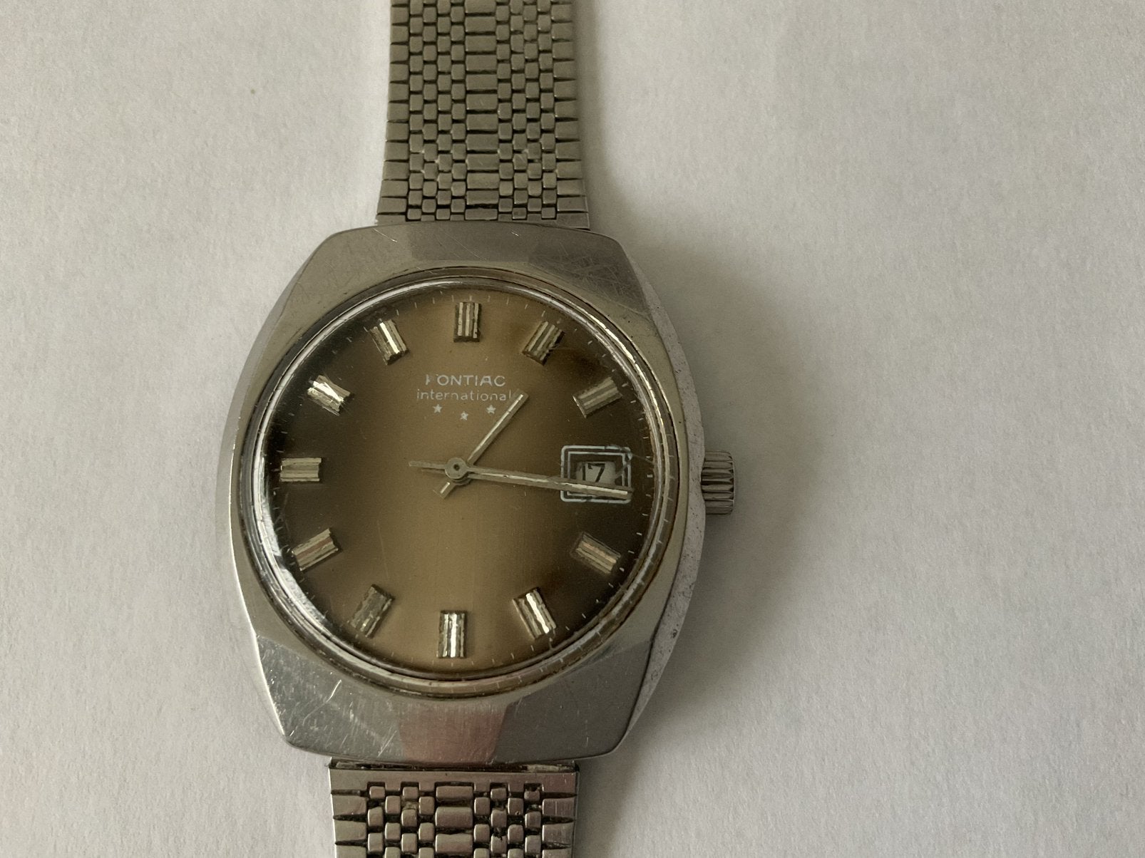 Pontiac herenhorloge, Ophalen of Verzenden, Staal, Overige merken, 1960 of later