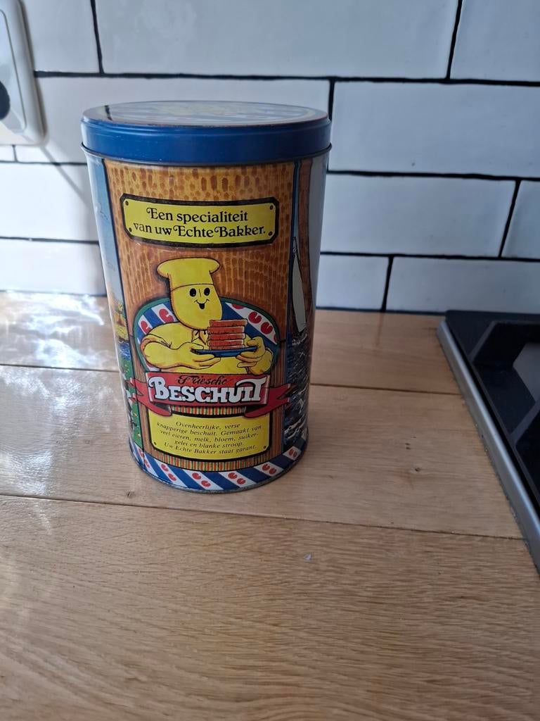Antieke friesche beschuit blik, Ophalen of Verzenden, Zo goed als nieuw, Overige