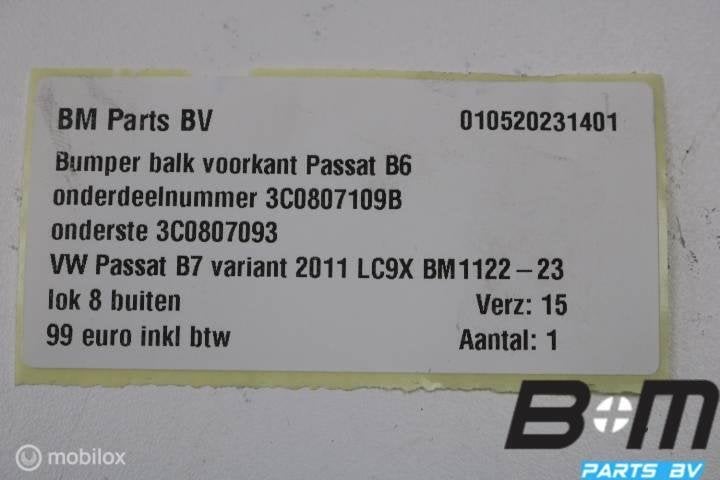 Bumperbalk voorzijde VW Passat B7 3C0807109B, Gebruikt