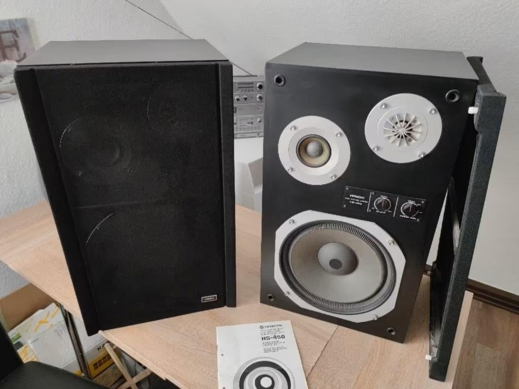 Hitachi hs-450, Gebruikt, 60 tot 120 watt, Front, Rear of Stereo speakers, Ophalen