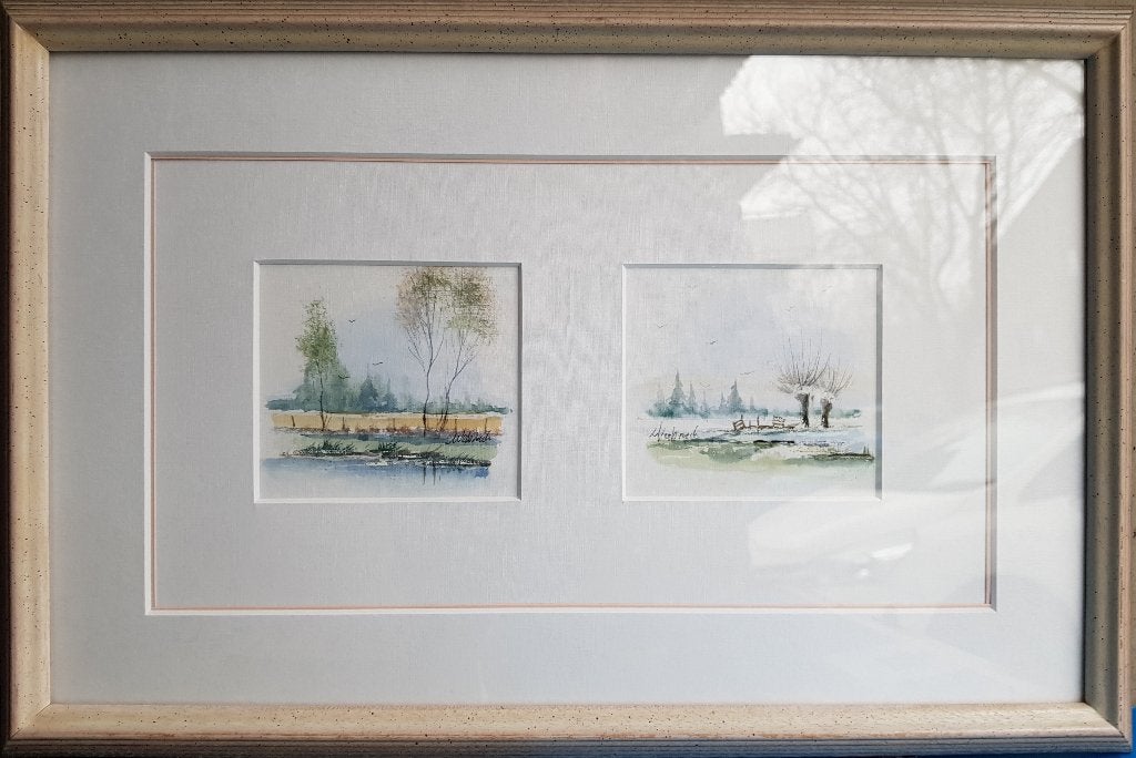 Aquarel John Verbroeck, Ophalen, Realistisch, Landschap, Aquarel