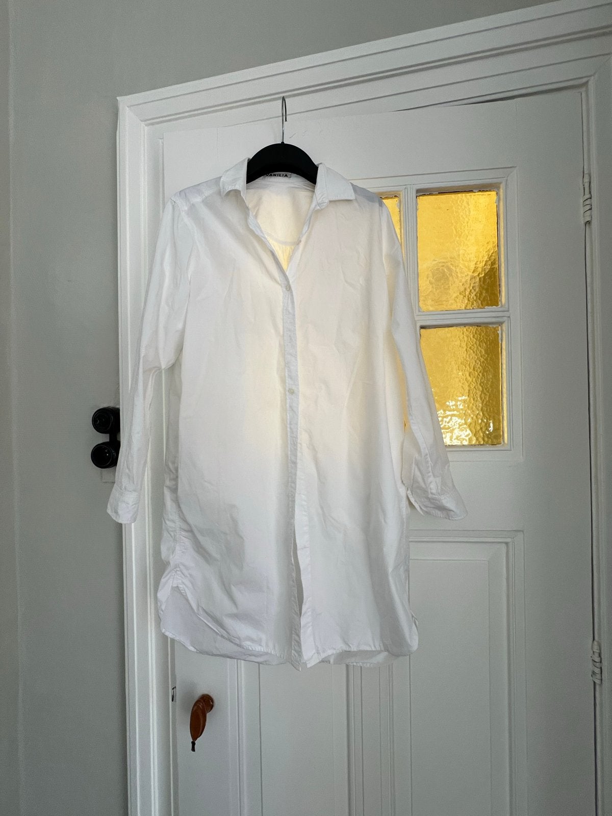 Vanilia lange witte blouse maat 40, Ophalen of Verzenden, Zo goed als nieuw, Maat 38/40 (M), Wit
