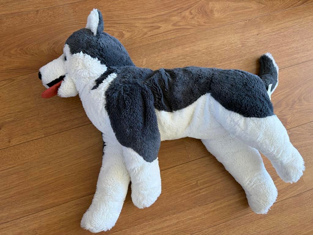 IKEA LIVLIG Husky knuffel - Zo goed als nieuw, IKEA, Middelgroot (20 tot 80 cm), Meerkleurig, Hond
