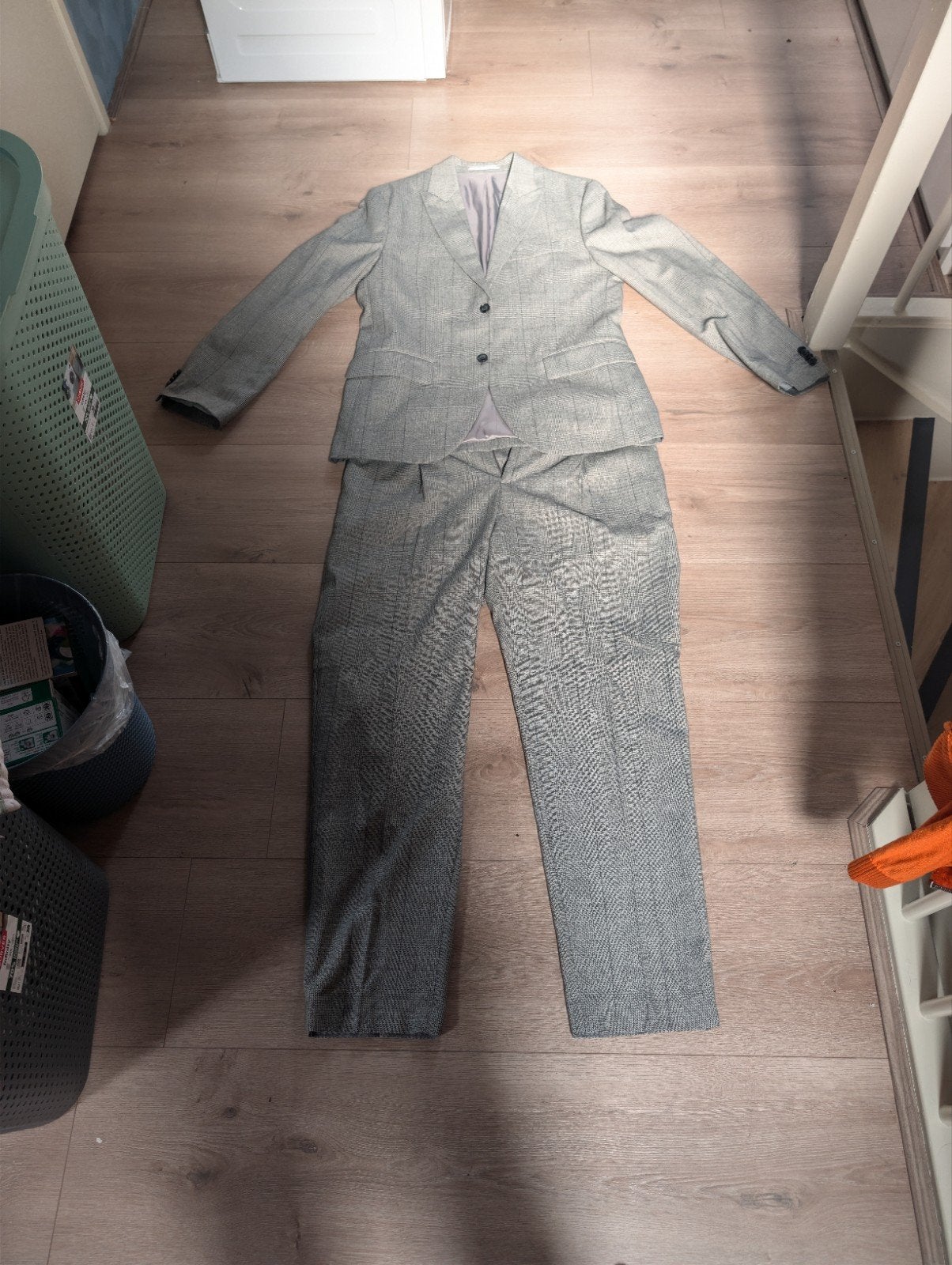 H&M Herenpak - Grijs Geruit - Maat 50/52, Ophalen of Verzenden, Nieuw, Maat 48/50 (M), Grijs