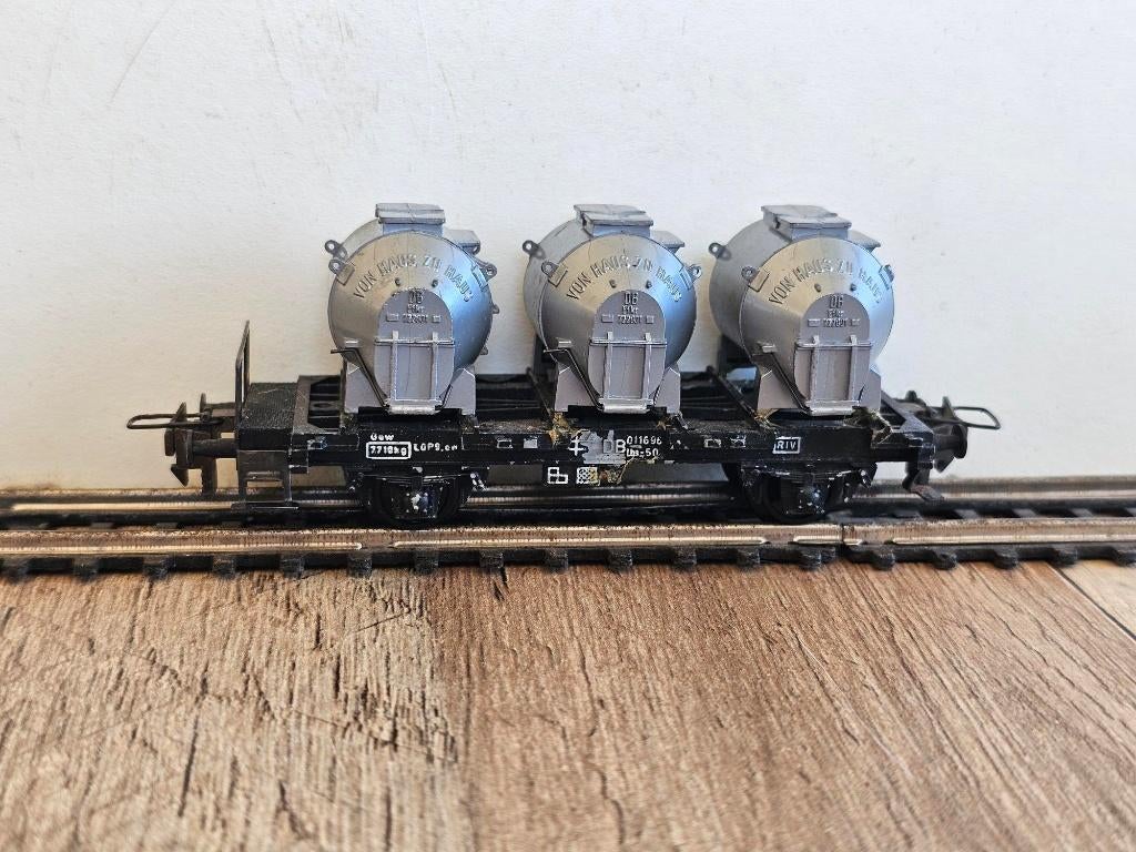 Modeltrein trix-express geheel metalen containerwagen 3459, Gelijkstroom, Trix, Wagon, Ophalen of Verzenden