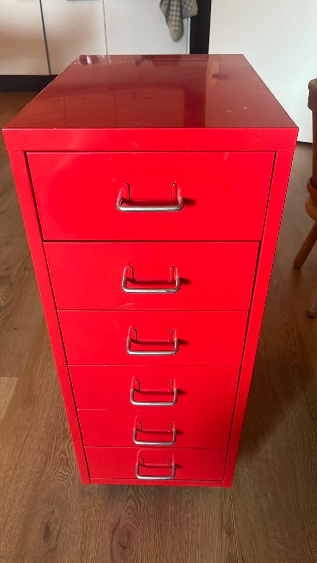 Rode ladekast Ikea Helmer, Huis en Inrichting, Ophalen, Gebruikt, 50 tot 100 cm, 3 of 4 laden