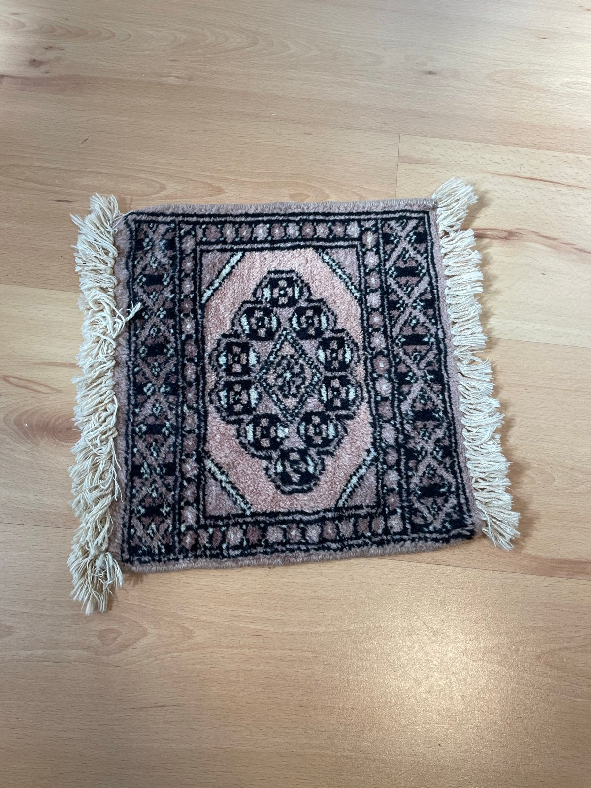 Perzisch tafel-/vloerkleedje 30x30 cm, Ophalen, Minder dan 50 cm, Gebruikt, Bruin