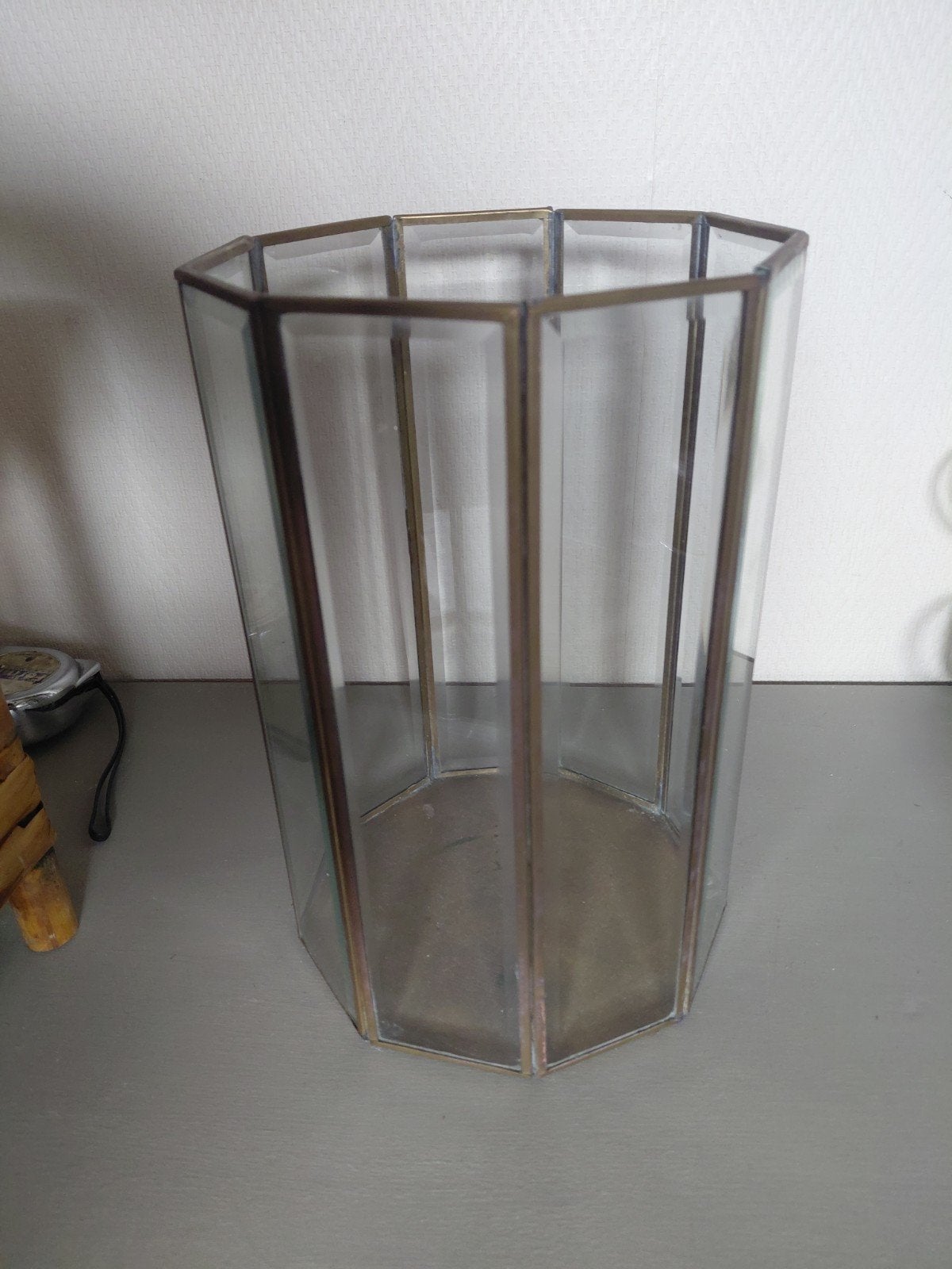 Colmore windlicht messing glas, Ophalen, Glas