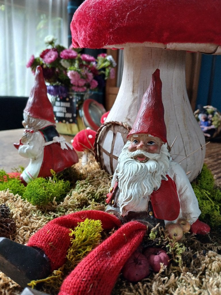Natuurlijk tafereel met David en Lisak, Gebruikt, Ophalen of Verzenden, Landelijk, Natuurlijk materiaal