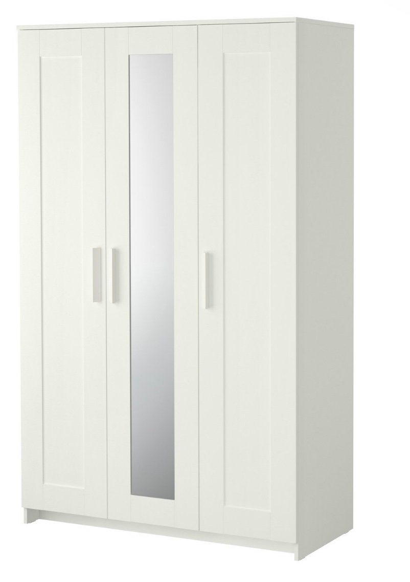 kledingkast Brimnes wit, Ophalen, Overige materialen, Met deur(en), 100 tot 150 cm