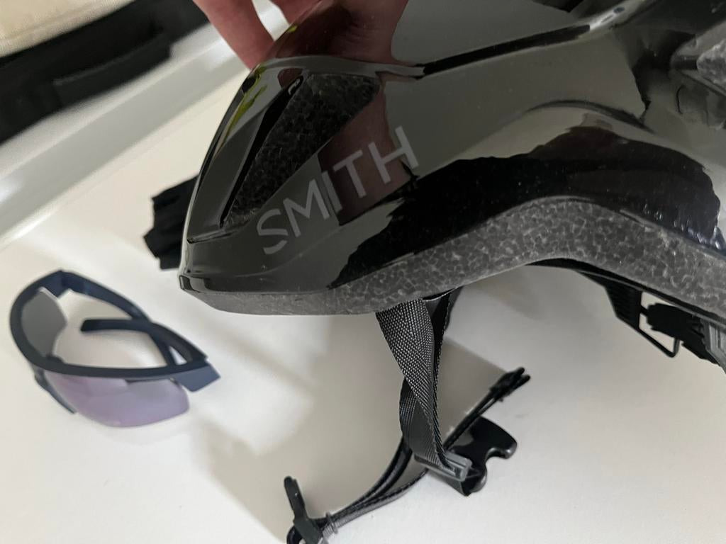 Fietshelm, -bril en -handschoenen - Smith Signal MIPS, Fietsen en Brommers, Fietsaccessoires | Fietshelmen, Ophalen, Zo goed als nieuw