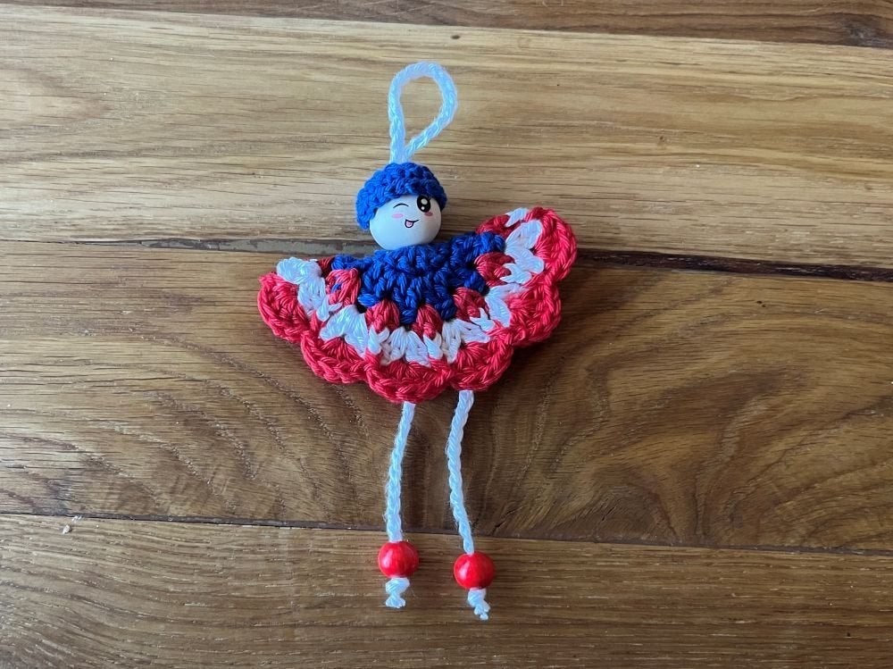 Gelukspoppetje WK Verenigde Staten Amerika, Verzamelen, Sleutelhangers, Info@kinderworkshops-petra-dongen.nl, P Gillisstraat, Nieuw