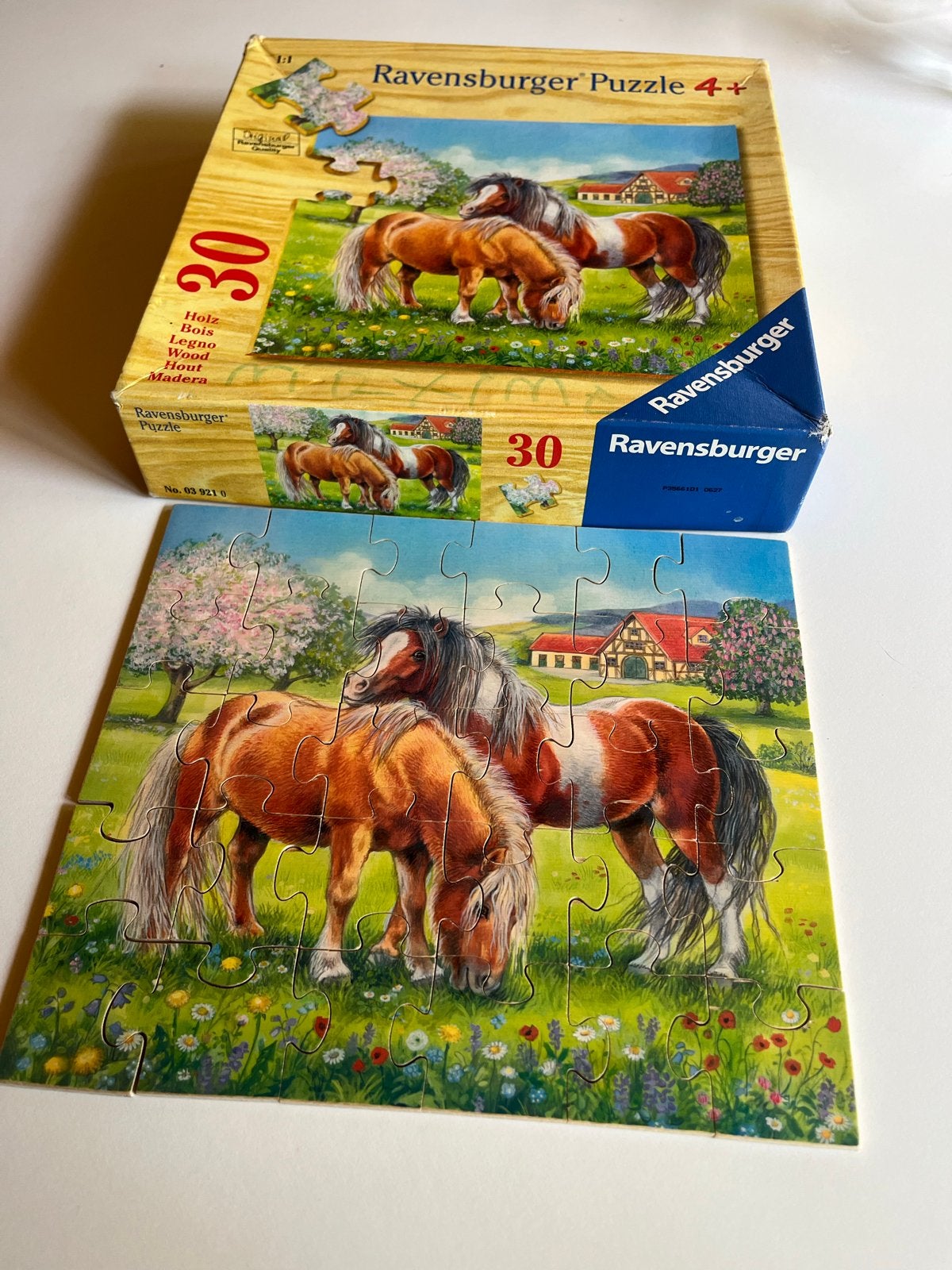 Ravensburger Paarden Puzzel 30 Stukjes (4+ jaar), 10 tot 50 stukjes, Ophalen of Verzenden, Zo goed als nieuw, Van hout