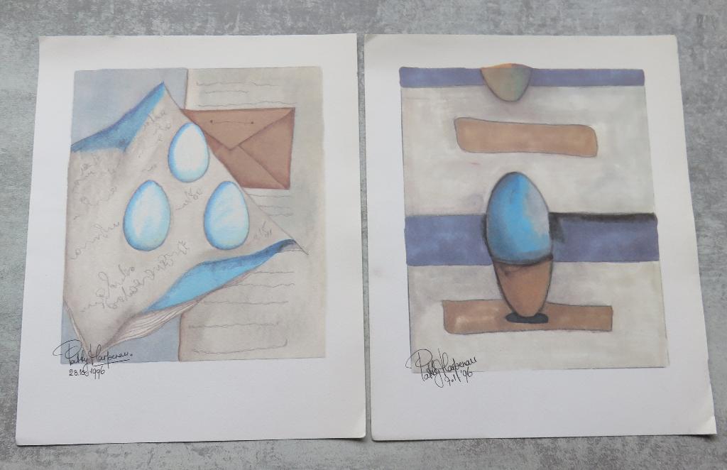 2 zeefdrukken  29x24cm van Patty Harpenau, Antiek en Kunst, Ophalen of Verzenden