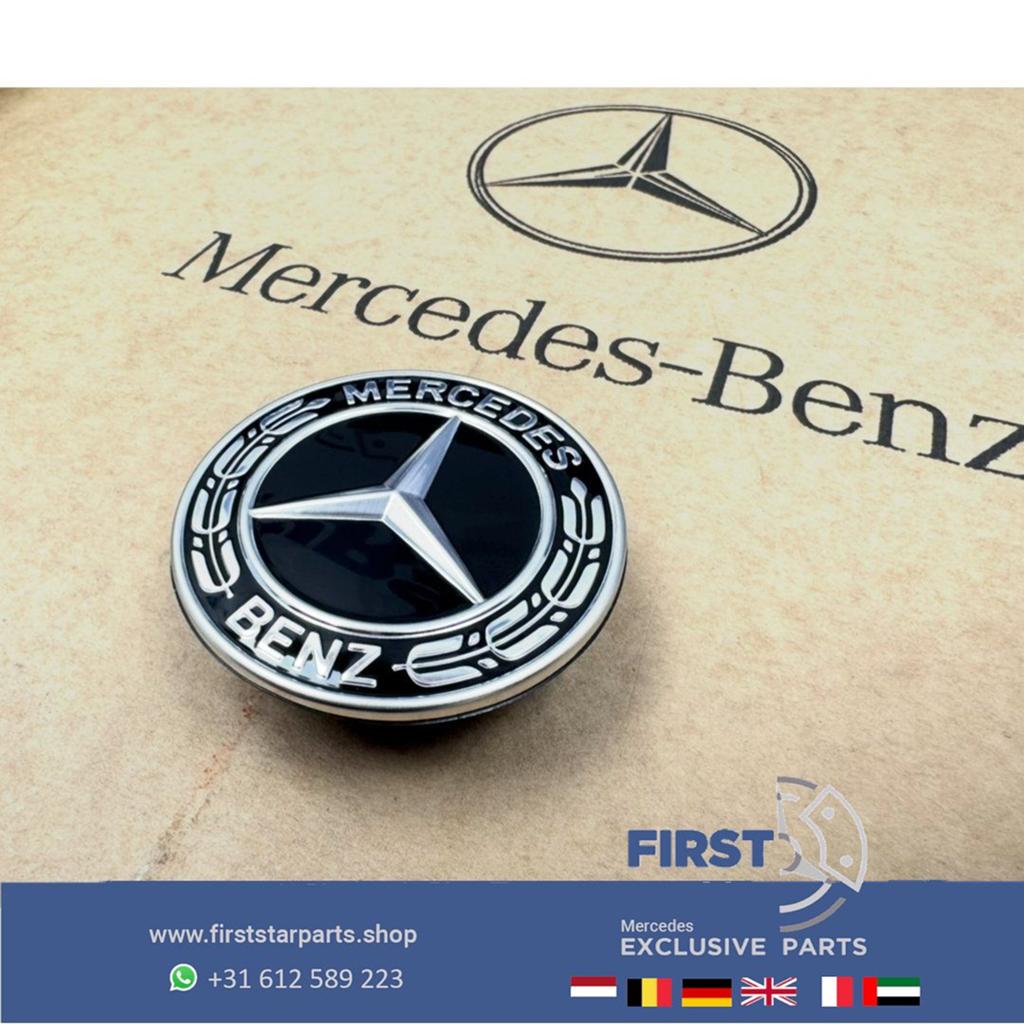 Mercedes AMG MOTORKAP LOGO ZWART EMBLEEM W204 W205 W212 W207, Auto-onderdelen, Carrosserie en Plaatwerk, Gebruikt, -, Ophalen of Verzenden