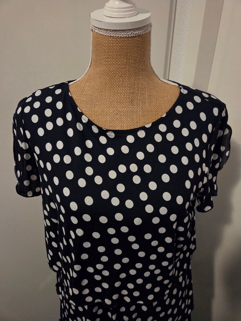 Betty Barclay jurk met laagjes en vlindermouwtjes, Kleding | Dames, Jurken, Maat 38/40 (M), Blauw, Ophalen of Verzenden, Zo goed als nieuw