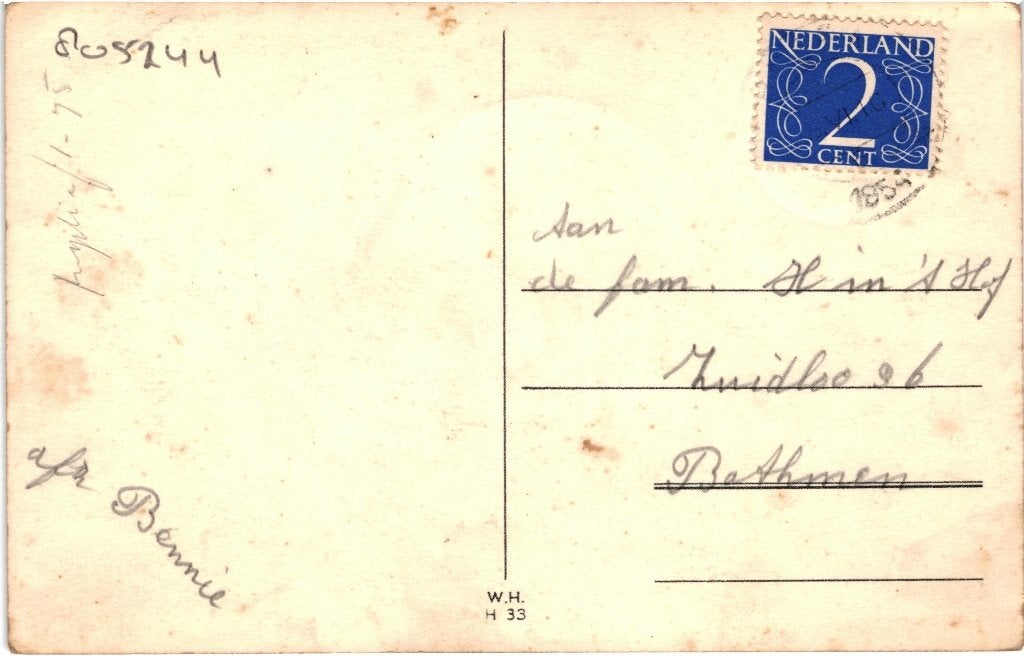 805244	Harderwijk	Gld 1954 Theehuis	Gelopen met postzegel, Ophalen of Verzenden, 1940 tot 1960, Gelopen, Gelderland