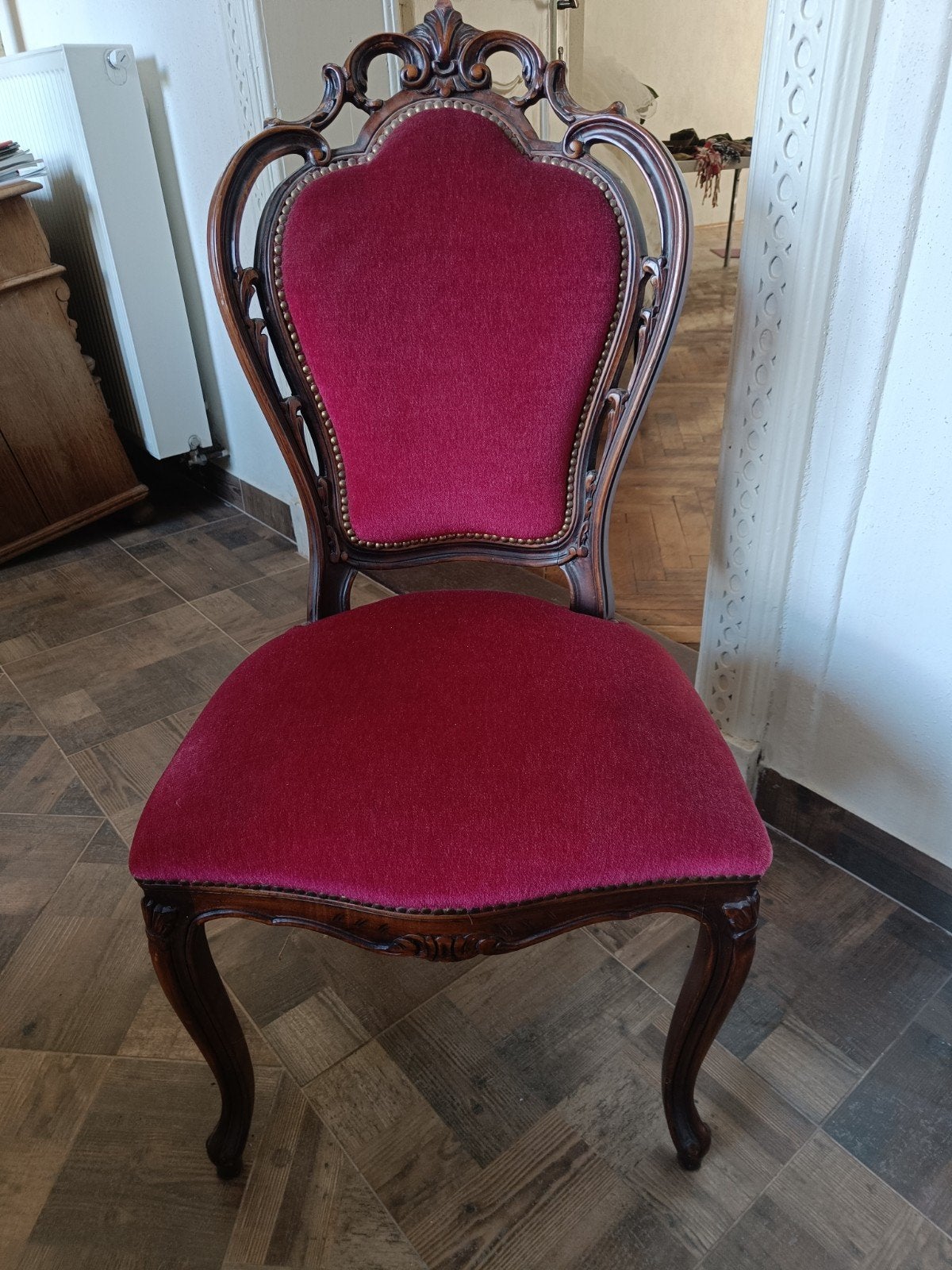 Set van 2 Antieke Stoelen - Bordeaux Rood, Ophalen
