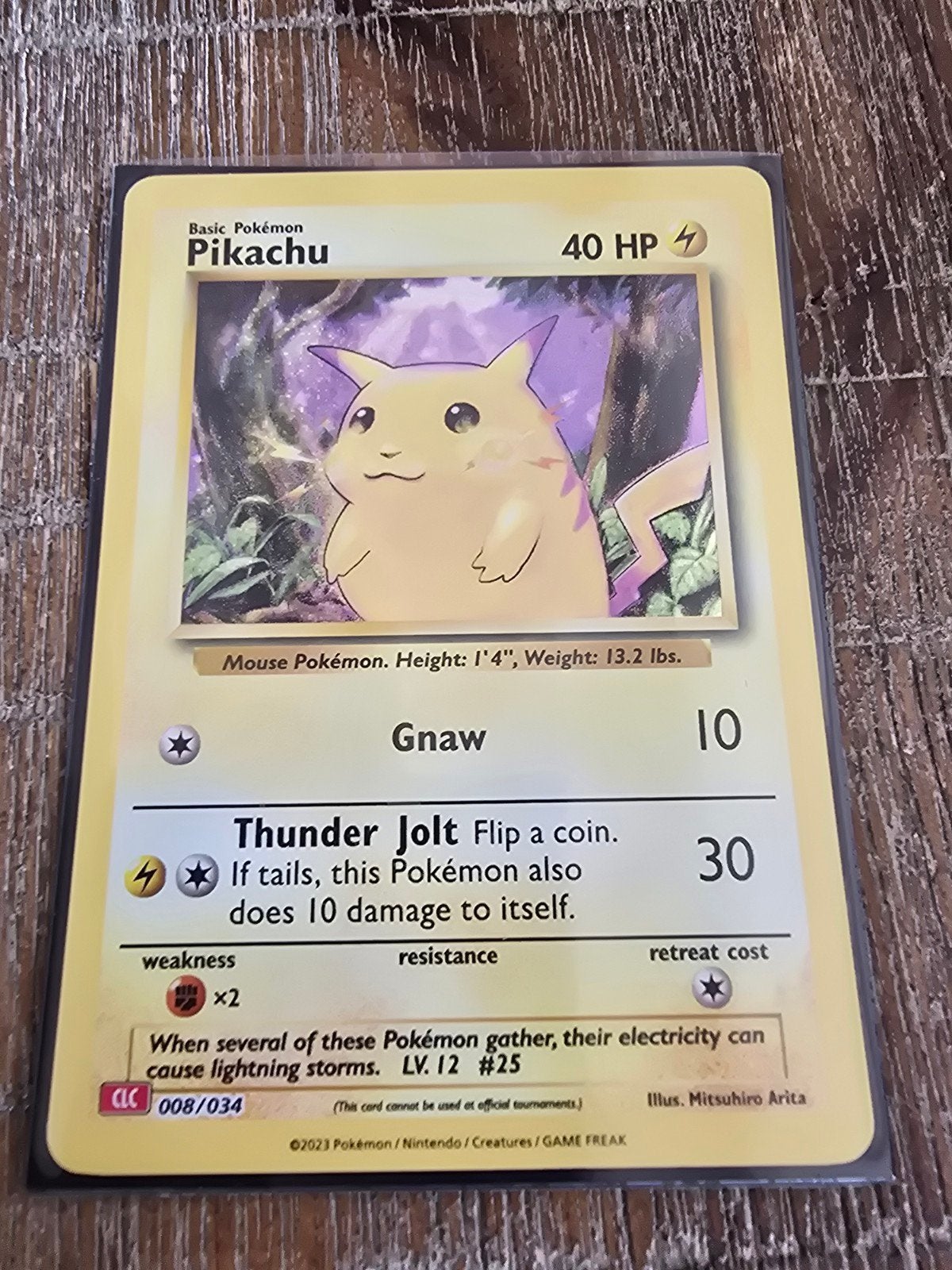 Pikachu Pokémon Kaart 008/034 CLC - Zo goed als nieuw, Ophalen, Zo goed als nieuw, Losse kaart