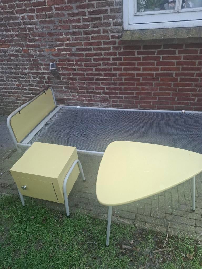 Gispen vintage slaapkamer set geel, Ophalen