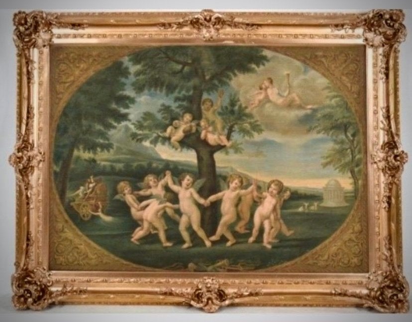 After  Francesco Albani 1578 - 1660  De dans van de Cupido's, Ophalen, Olieverf, Klassiek, Overige onderwerpen