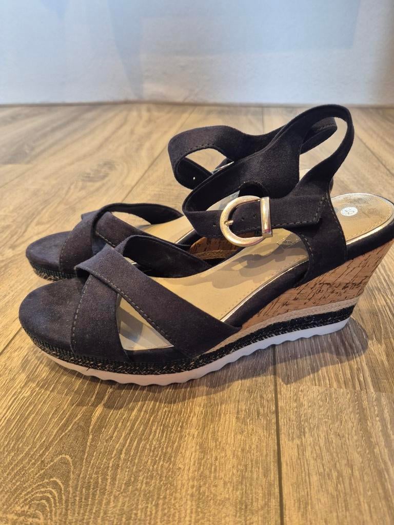 Blauwe blokhak schoenen, Blauw, Nova, Zo goed als nieuw, Sandalen of Muiltjes