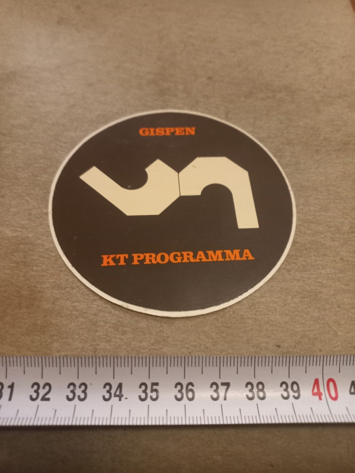 Vintage Gispen KT Programma sticker, Verzamelen, Ophalen of Verzenden