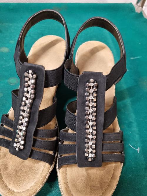 dames schoenen rieker zwart glitters mt 38, Ophalen of Verzenden, 'T Olde Gre-j, Info@toldegrej.nl, Endepoelstraat 20f Didam
