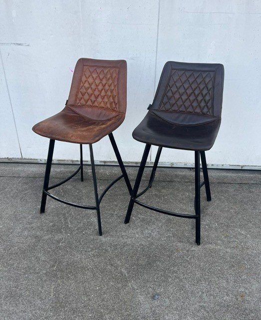 24 nette krukken cognac bruin vintage de arend kookeiland, Ophalen, 5 krukken of meer, Met voetsteun, 60 tot 90 cm