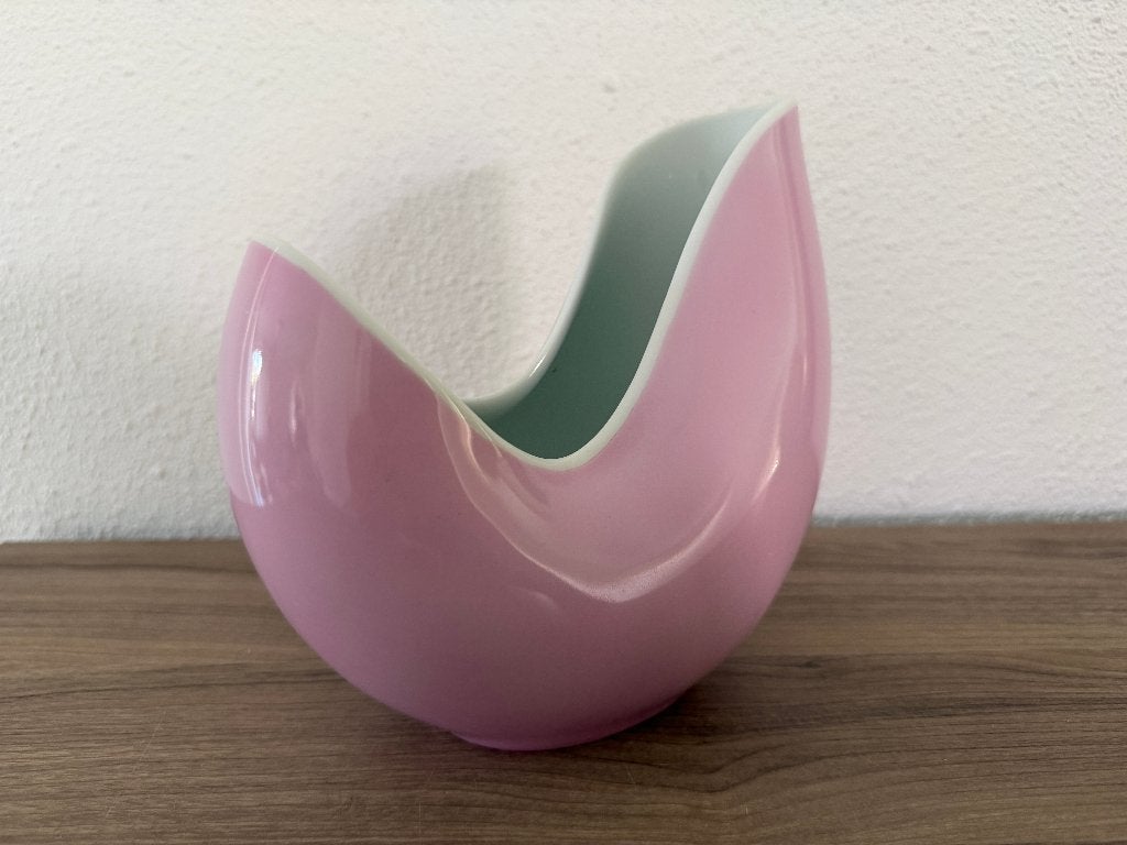 Vintage Rosenthal vaas Bananenschiff roze pastelglazuur, Ophalen of Verzenden