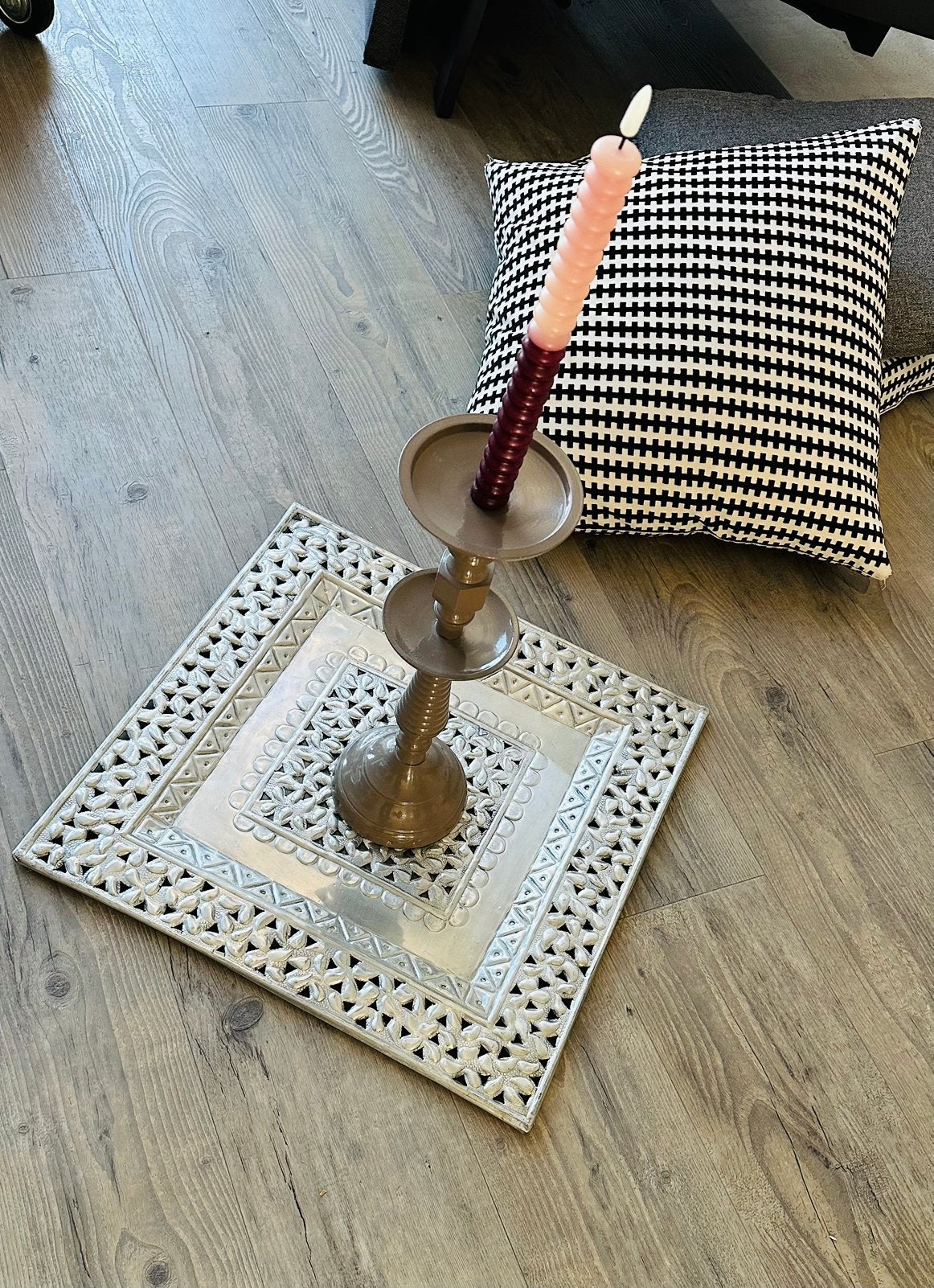 Bord onderbord vierkant groot marrakech boho en meer deco, Ophalen, Zo goed als nieuw, Vierkant, Metaal