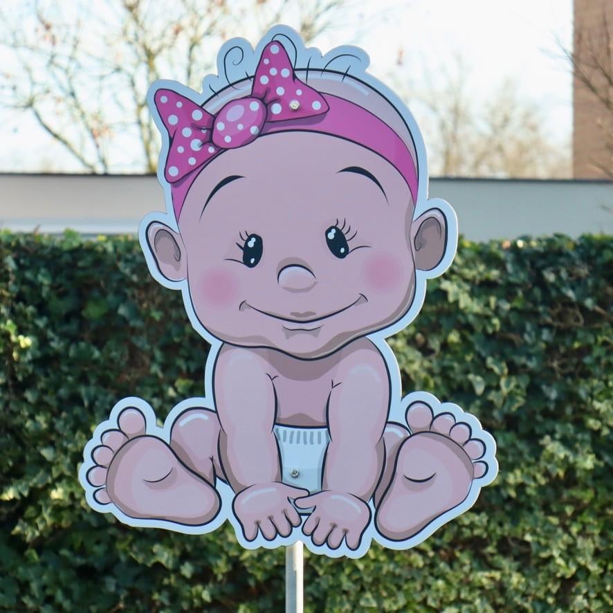 Geboortebord 'Baby meisje' te huur!, Kinderen en Baby's, Ophalen, Zo goed als nieuw, Geboortebord