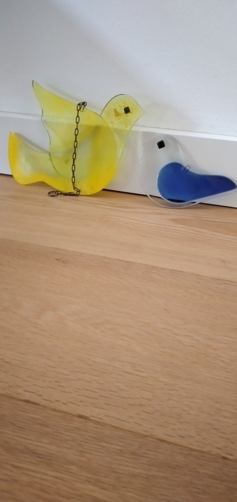 2x glazen raamhanger vogel, Ophalen