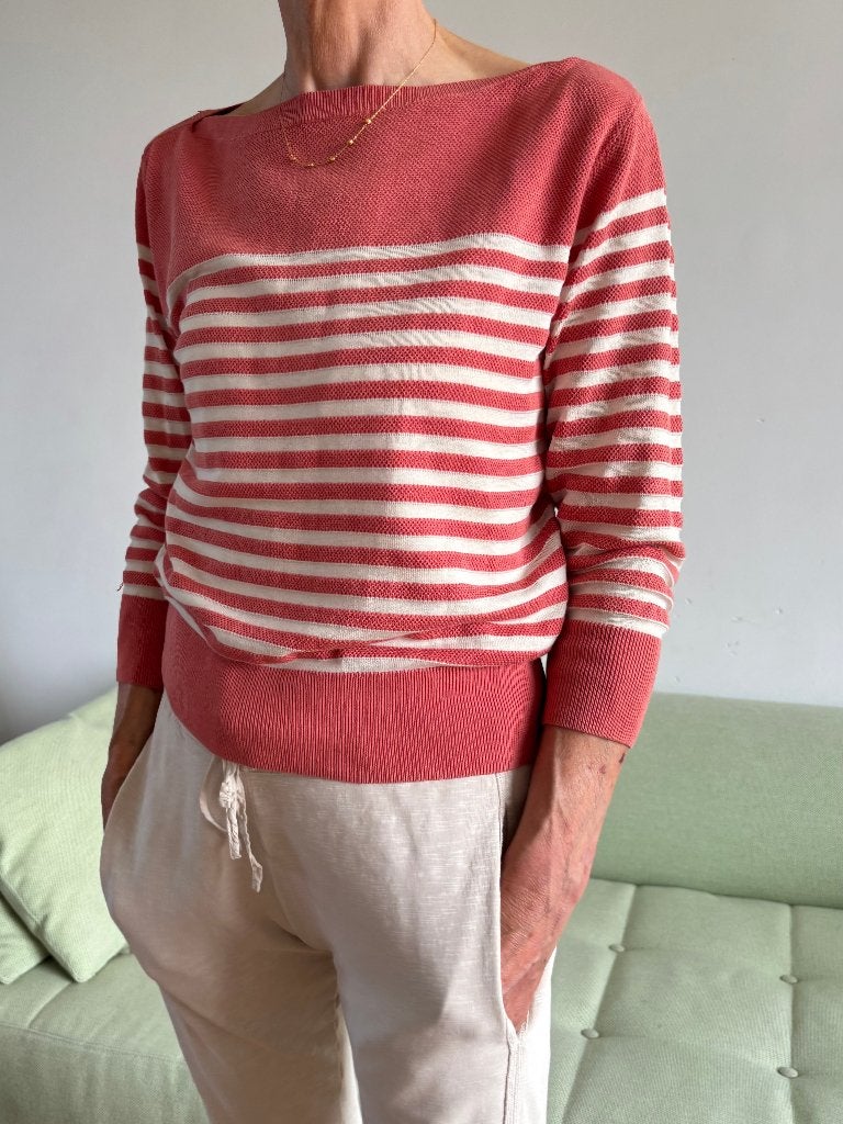 Elegant basic Agnes b katoenen zomertruitje, maat 2, Maat 38/40 (M), Meerkleurig, Ophalen of Verzenden, Zo goed als nieuw