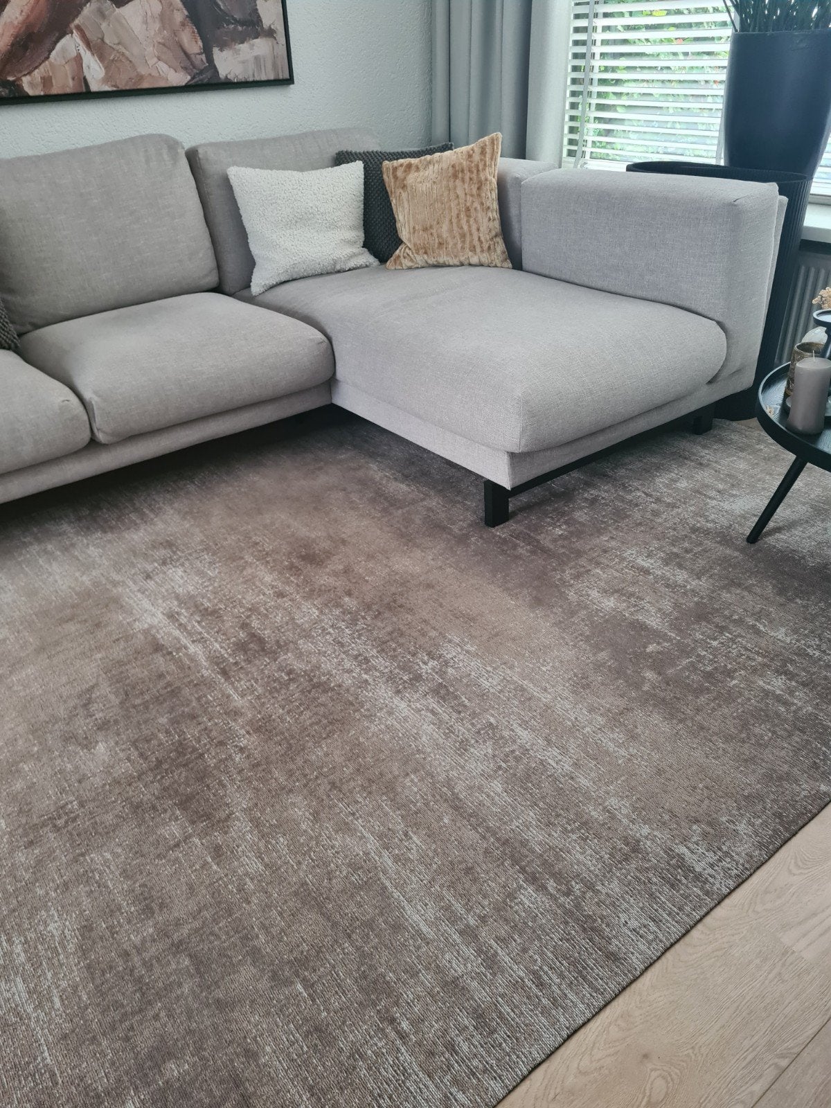 Kwantum vloerkleed Almond 190x280cm - Zo goed als nieuw, Huis en Inrichting, Ophalen, Bruin, 150 tot 200 cm, 200 cm of meer