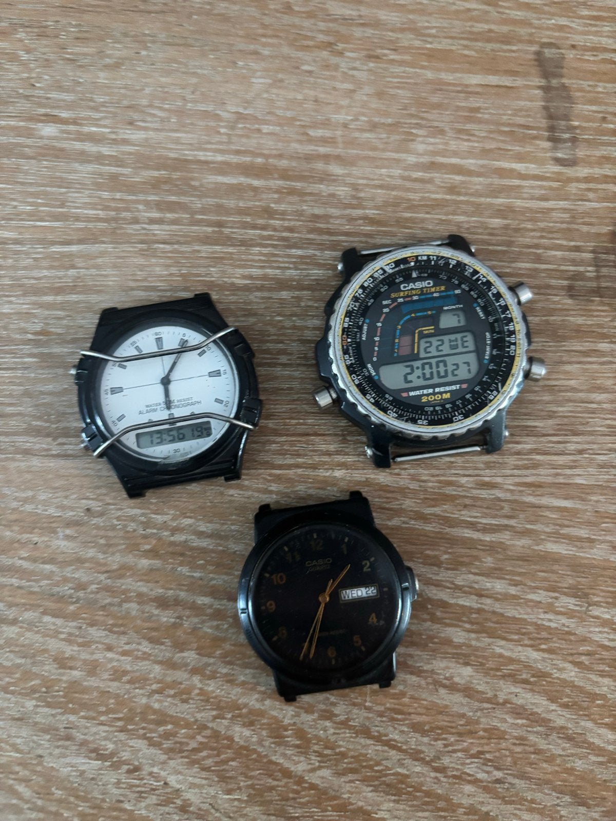 Vintage Casio horloges AW-5/MQ-61W/DW-403, Overige merken, Overige materialen, Gebruikt, Polshorloge